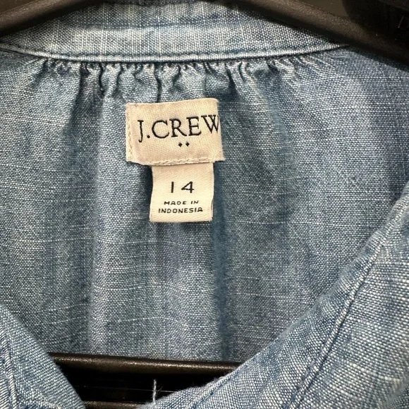 J. Crew Light Blue Chambray Shirt Dress 14 - Picture 4 of 5